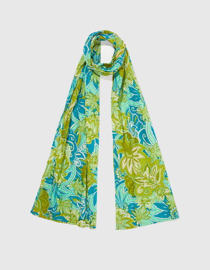 Foulard imprimé voile de coton bio LAVANDI