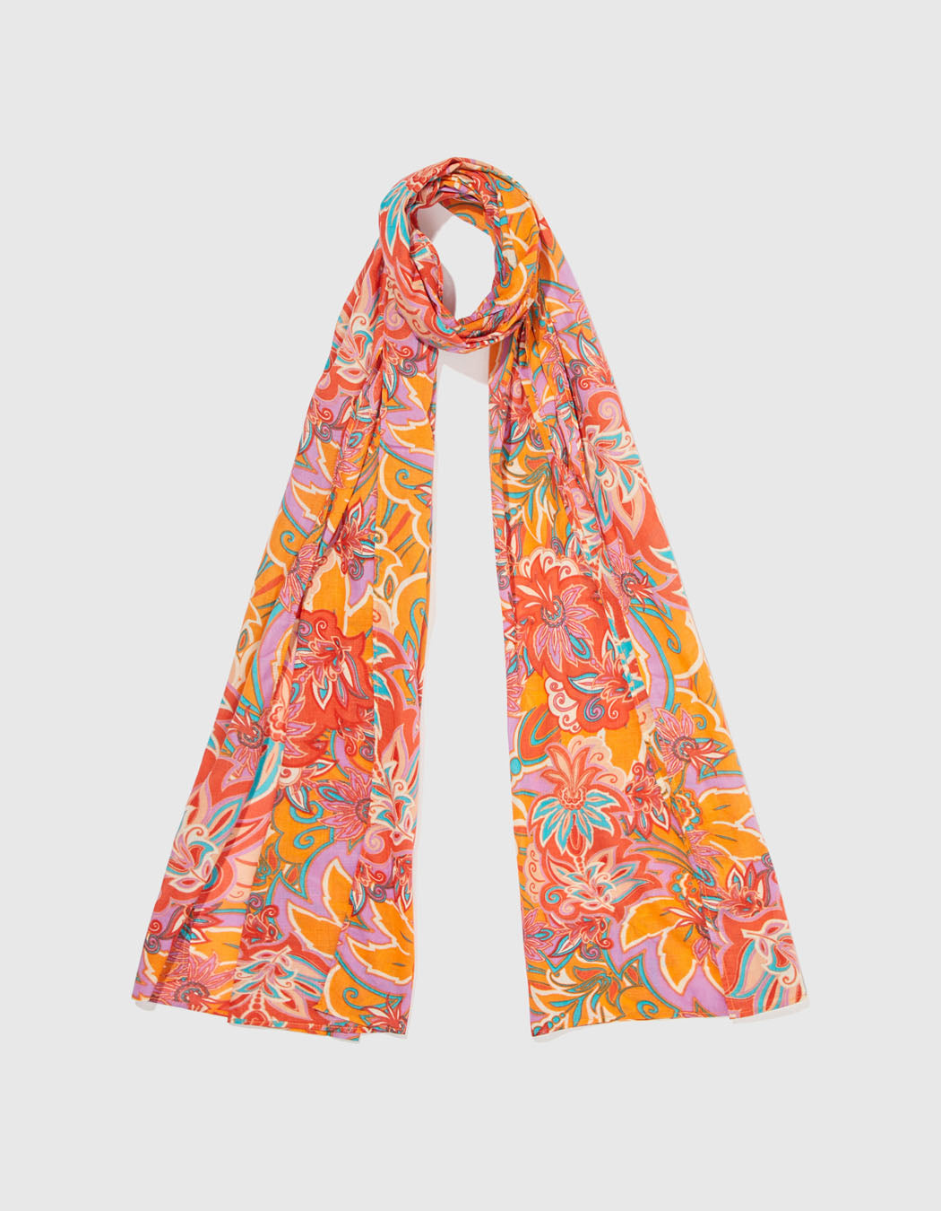 Foulard imprimé voile de coton bio LAVANDI