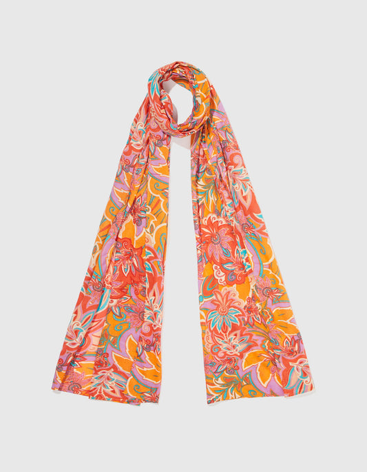 Foulard imprimé voile de coton bio LAVANDI