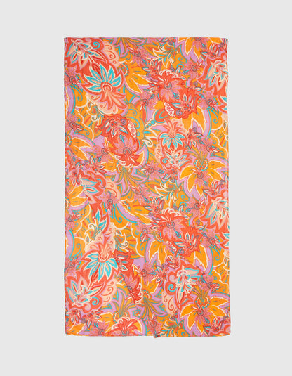 Foulard imprimé voile de coton bio LAVANDI