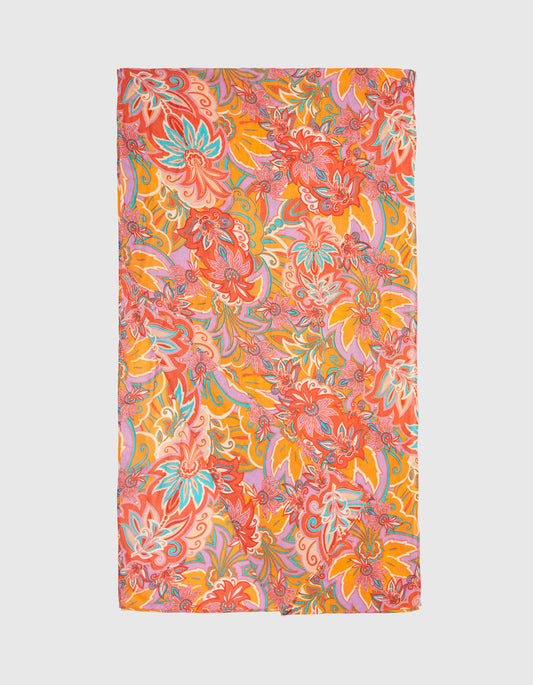 Foulard imprimé voile de coton bio LAVANDI
