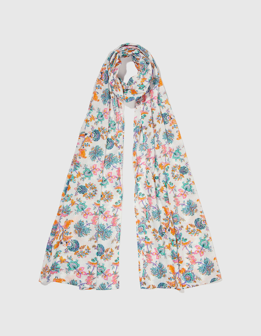 Foulard imprimé voile de coton bio LAVANDI