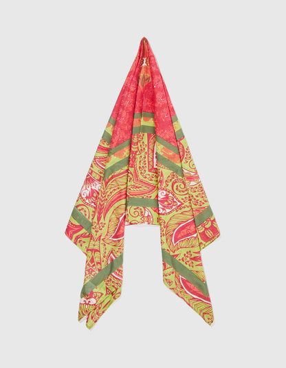 Grande étole imprimée voile de coton bio MAXI