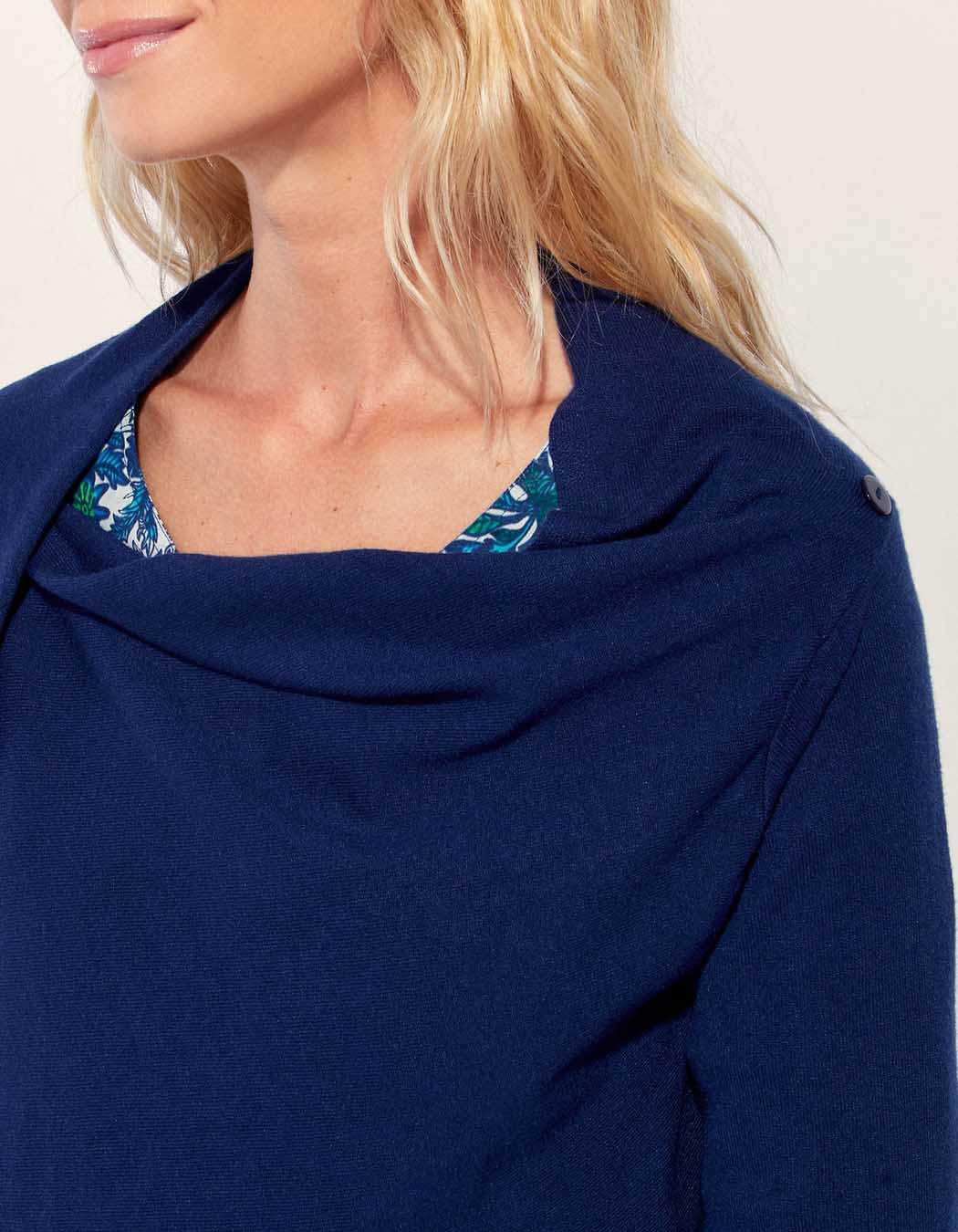 Gilet long maille effet drappé TACHI