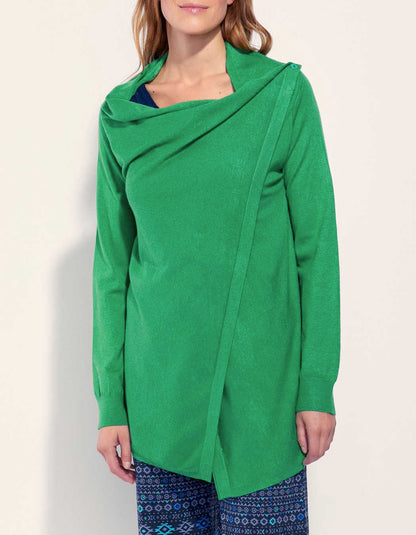 Gilet long maille effet drappé TACHI