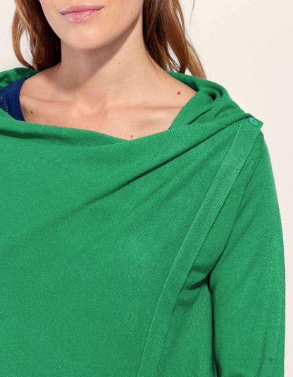 Gilet long maille effet drappé TACHI