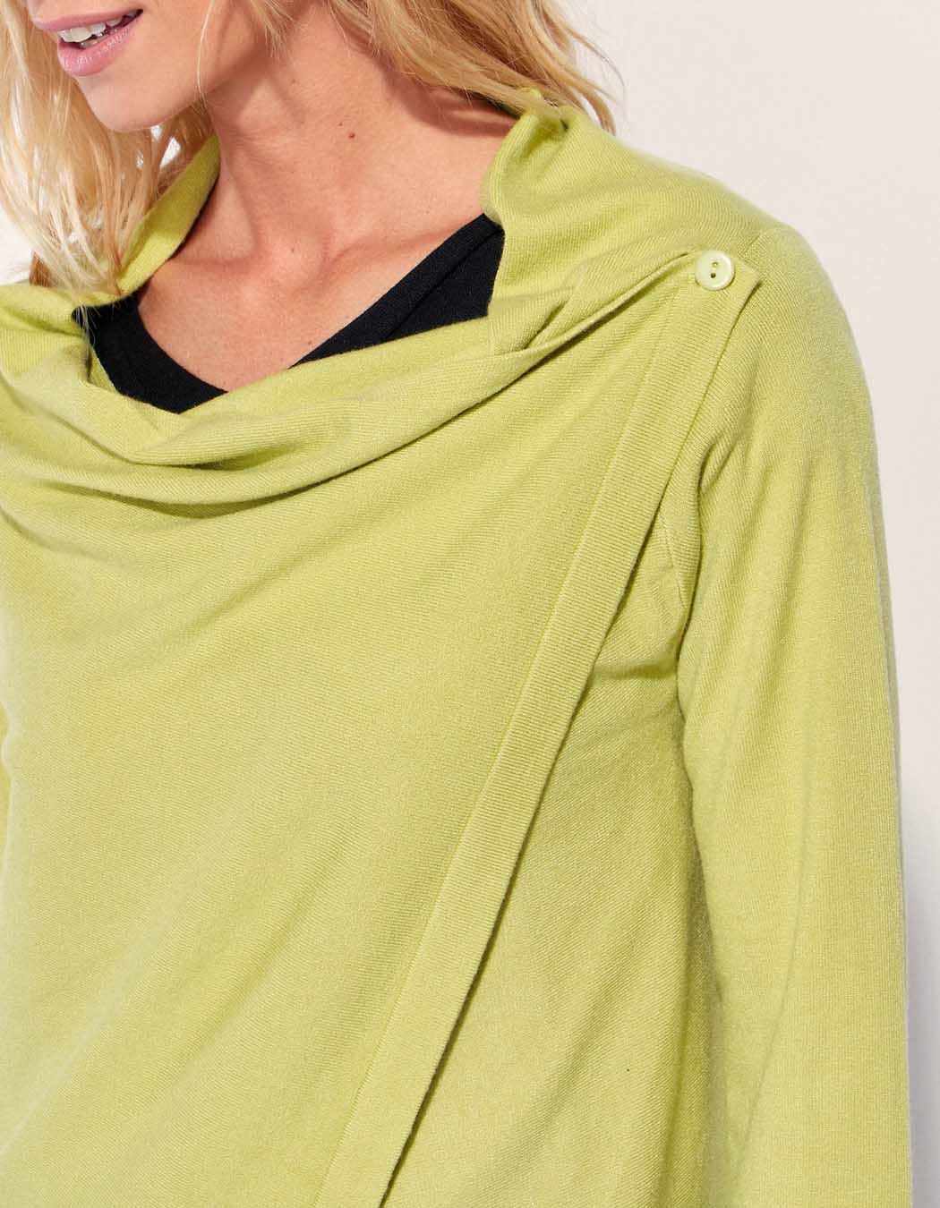 Gilet long maille effet drappé TACHI