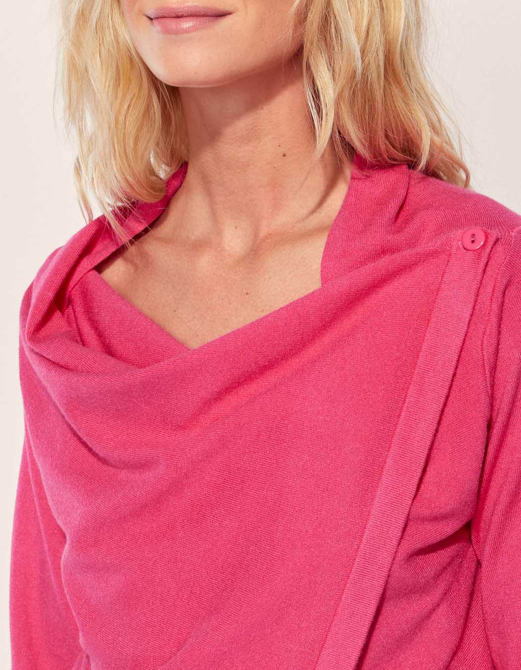 Gilet long maille effet drappé TACHI