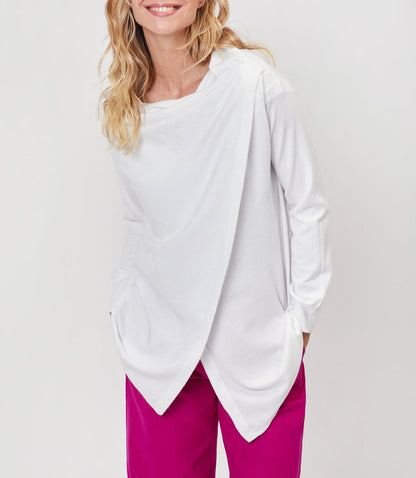 Gilet long maille effet drappé TACHI