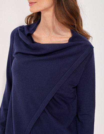Gilet long maille effet drappé TACHI