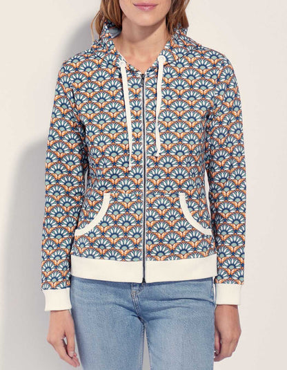 Gilet sweat zippé imprimé WOODINE