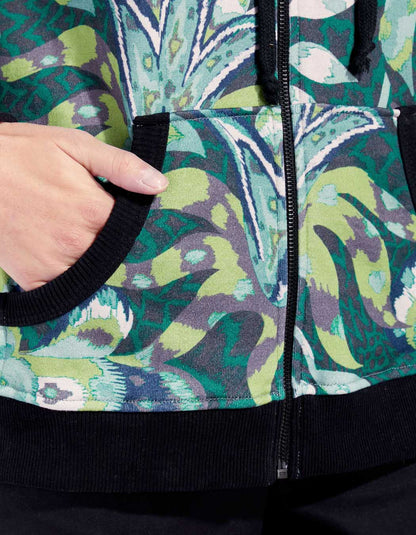 Gilet sweat zippé imprimé WOODINE