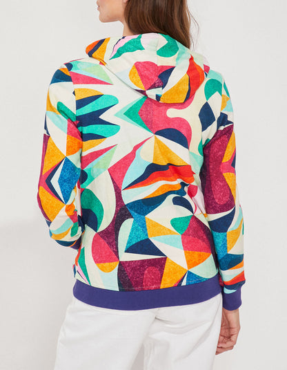 Gilet sweat coton bio zippé imprimé WOODINE
