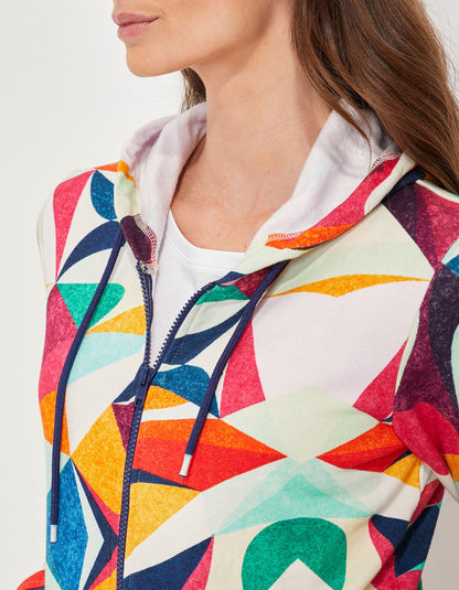 Gilet sweat coton bio zippé imprimé WOODINE