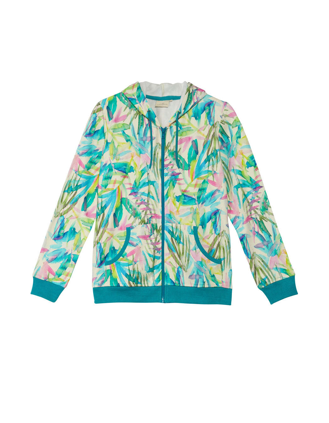 Gilet sweat coton bio zippé imprimé WOODINE