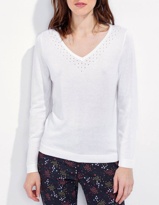 Pull col V maille BARITO