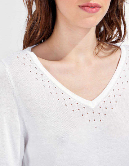 Pull col V maille BARITO