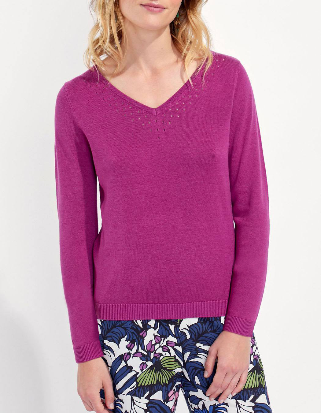 Pull col V maille BARITO