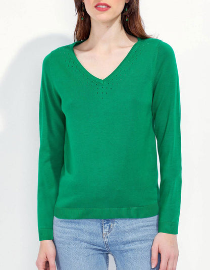 Pull col V maille BARITO