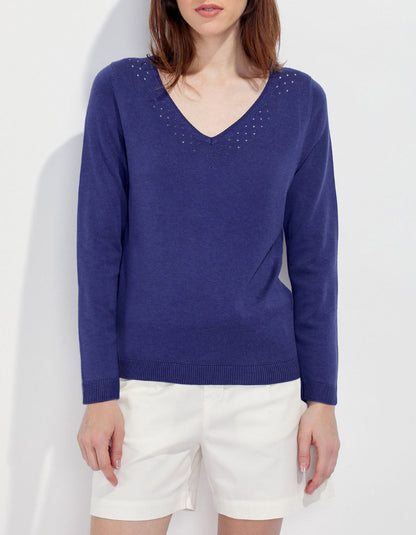 Pull col V maille BARITO