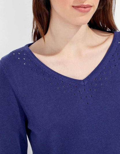 Pull col V maille BARITO