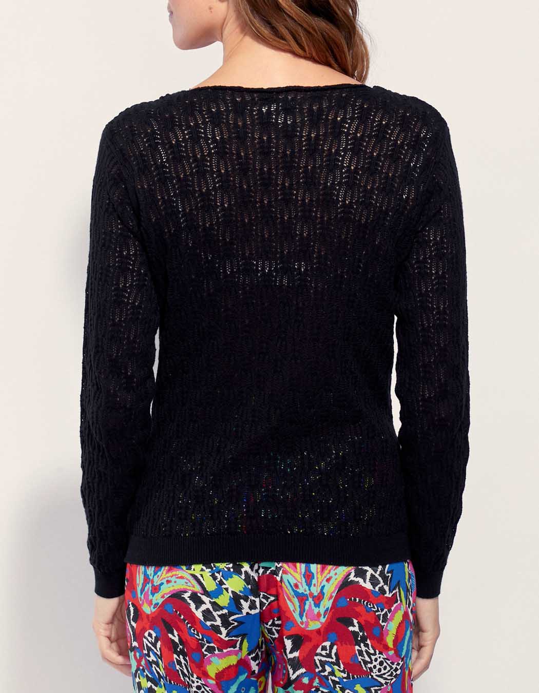 Pull maille ajouré col V BARITOLE