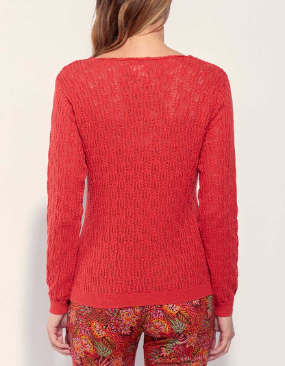 Pull maille ajouré col V BARITOLE