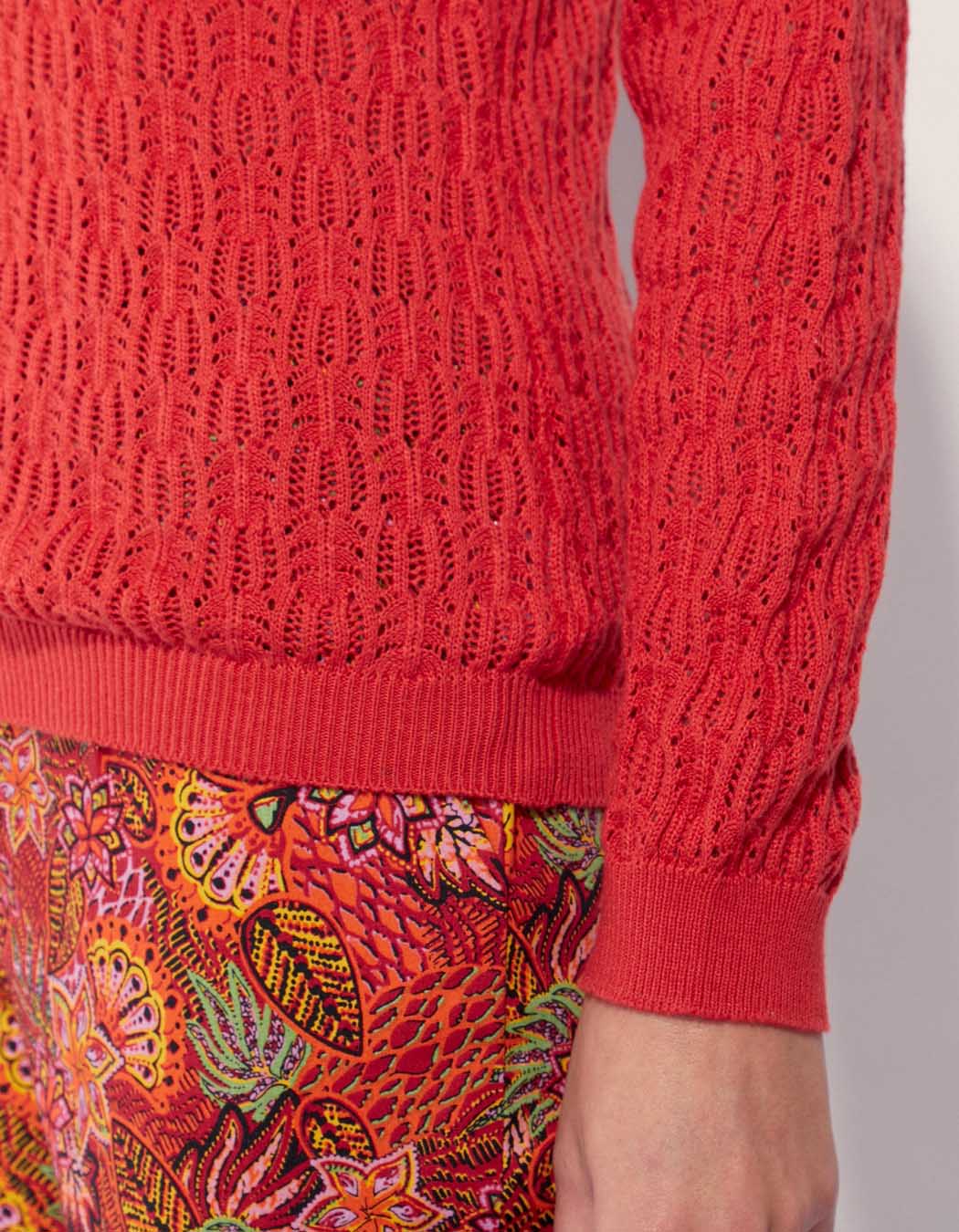 Pull maille ajouré col V BARITOLE
