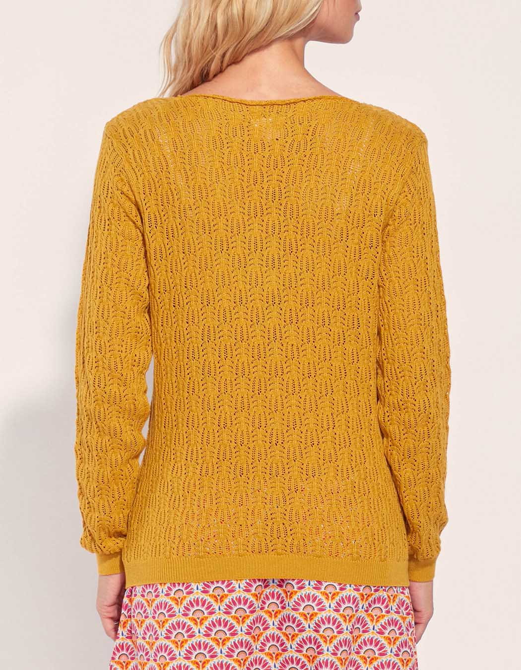 Pull maille ajouré col V BARITOLE