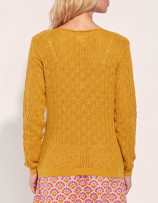 Pull maille ajouré col V BARITOLE