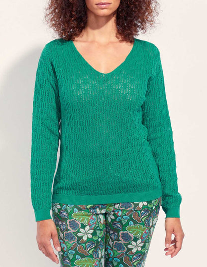 Pull maille ajouré col V BARITOLE