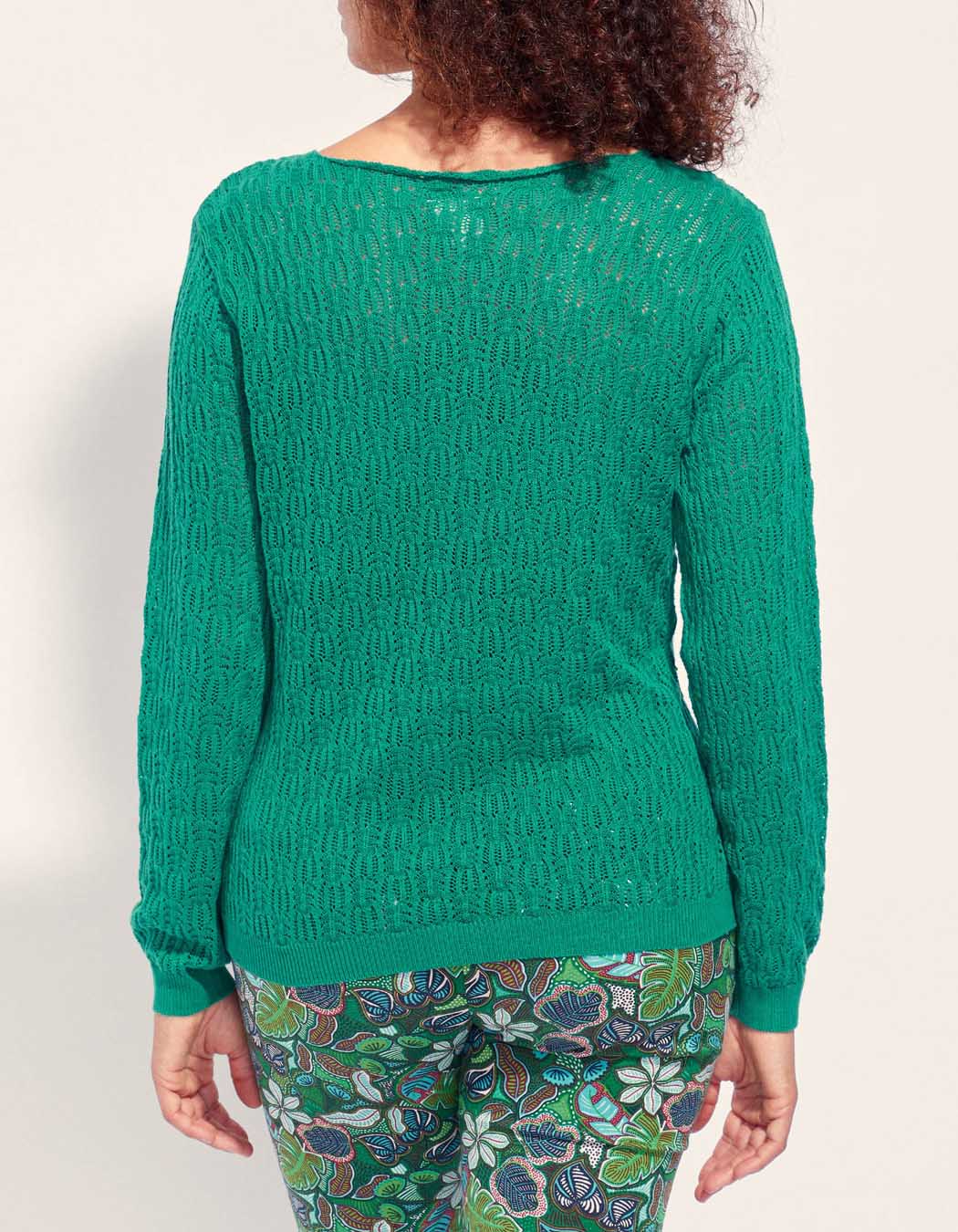 Pull maille ajouré col V BARITOLE