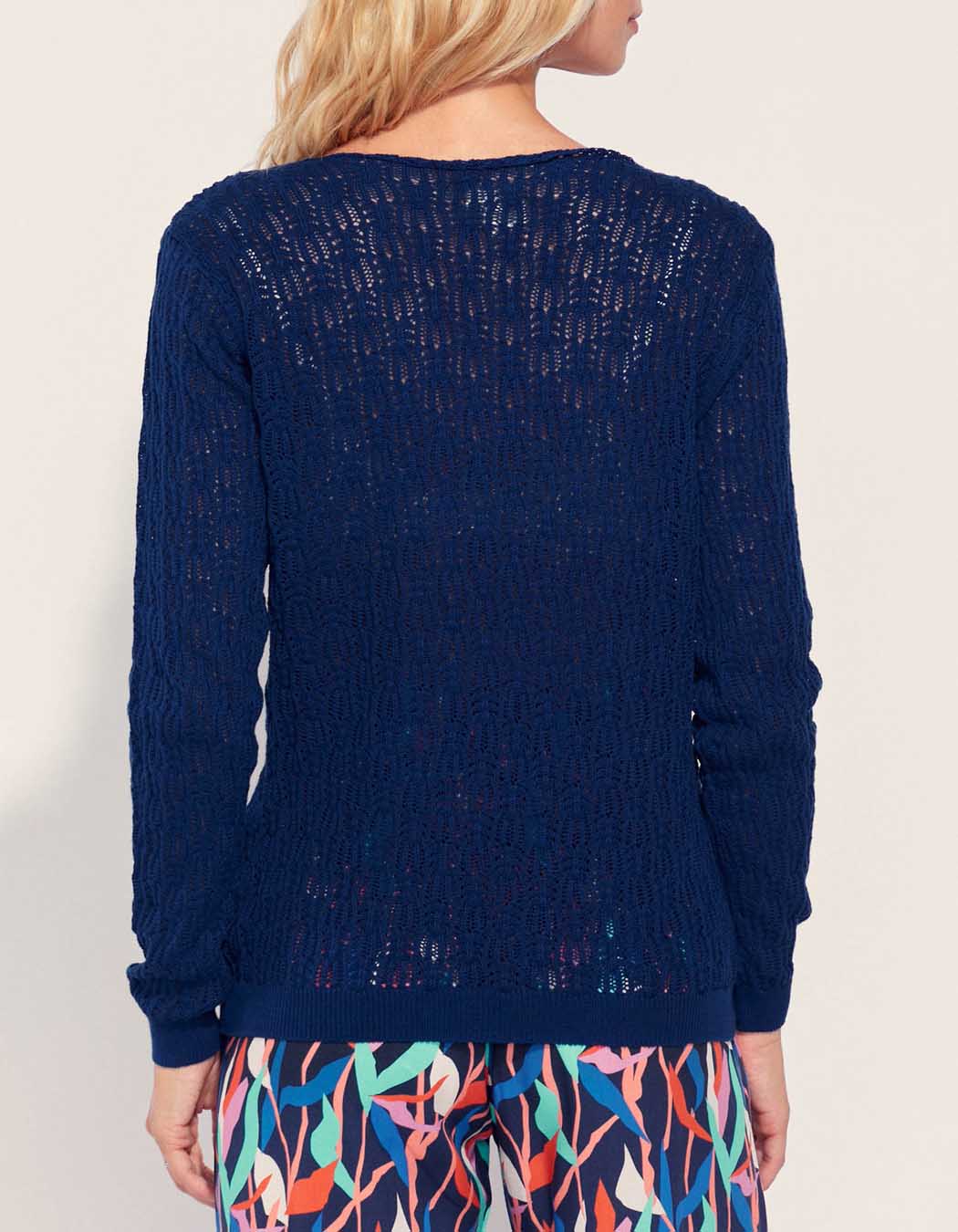 Pull maille ajouré col V BARITOLE