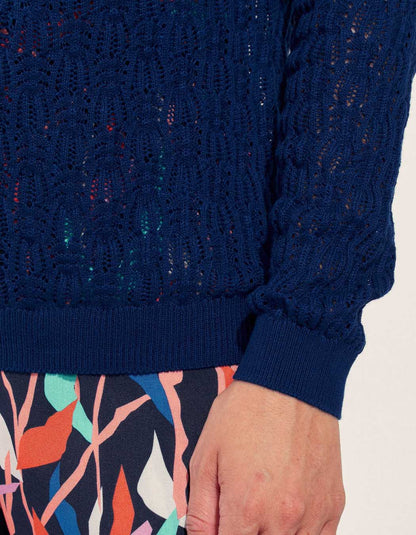 Pull maille ajouré col V BARITOLE