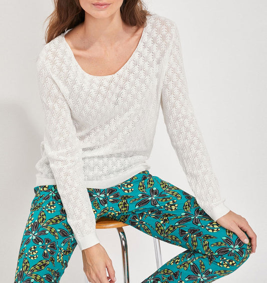Pull maille ajourée col v BARNAT