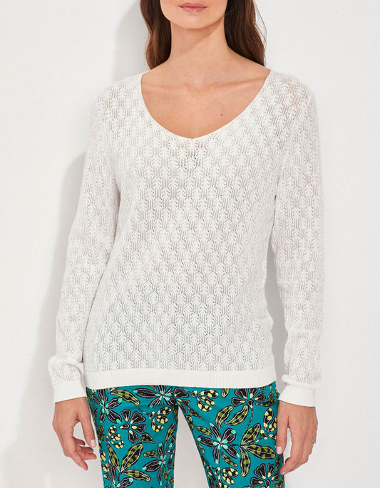 Pull maille ajourée col v BARNAT