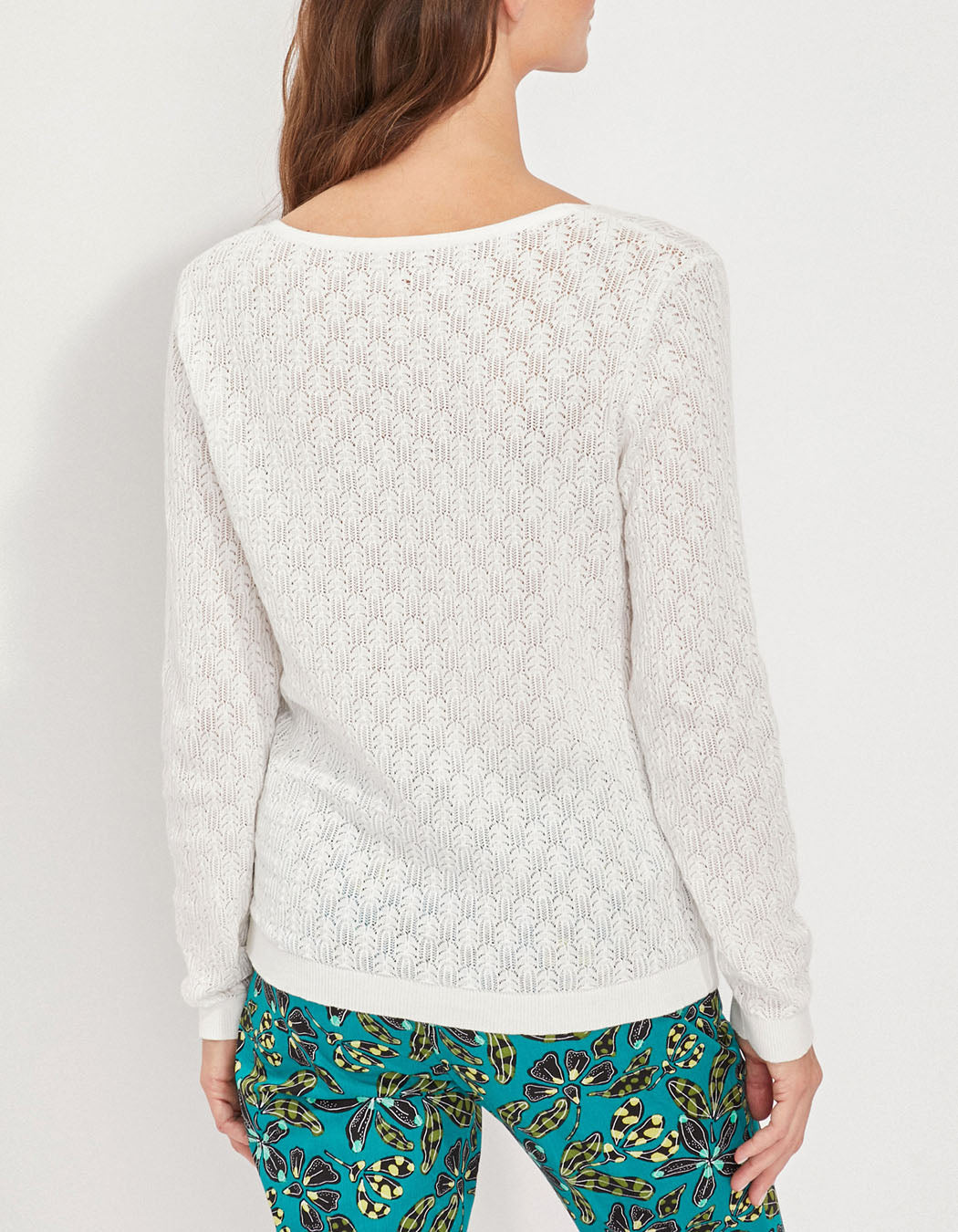 Pull maille ajourée col v BARNAT