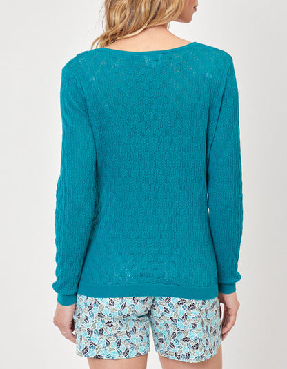 Pull maille ajourée col v BARNAT