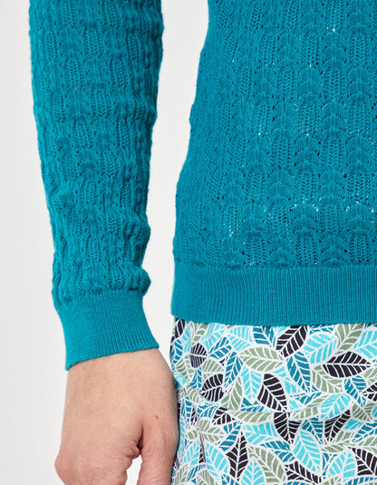 Pull maille ajourée col v BARNAT