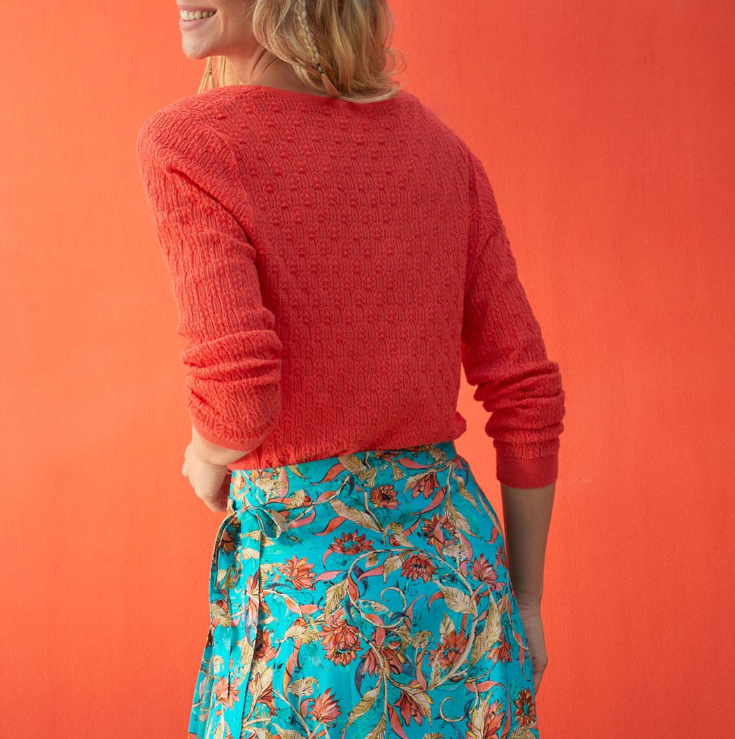 Pull maille ajourée col v BARNAT