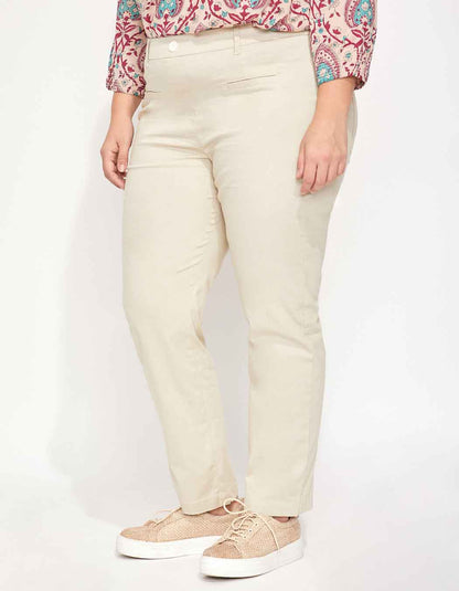 Pantalon cigarette taille elastiquée coton NIMANE
