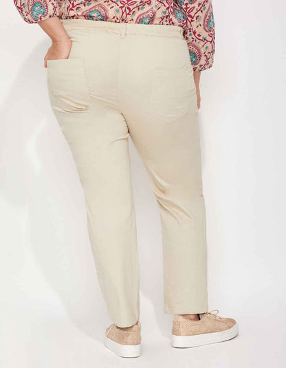 Pantalon cigarette taille elastiquée coton NIMANE