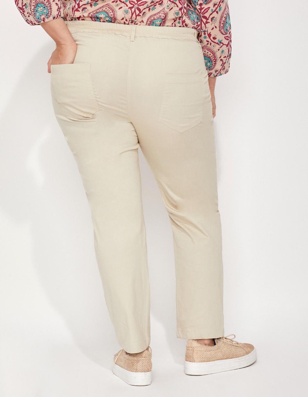 Pantalon cigarette taille elastiquée coton NIMANE