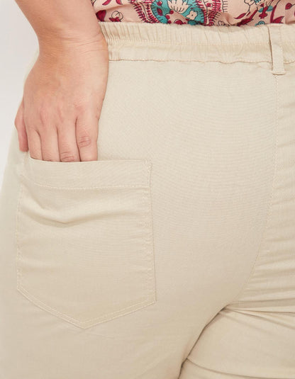 Pantalon cigarette taille elastiquée coton NIMANE