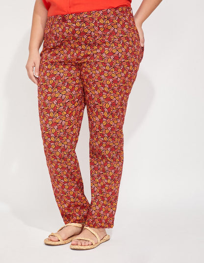 Pantalon cigarette taille elastiquée coton NIMANE