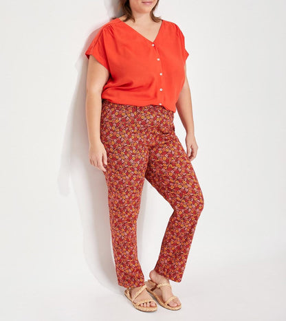 Pantalon cigarette taille elastiquée coton NIMANE