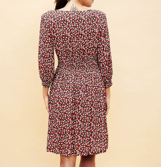 Robe fluide ajustée col boutons Ayanna