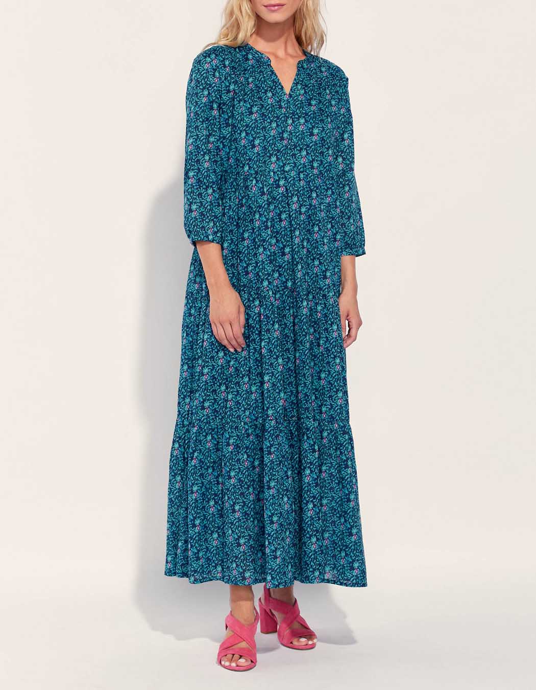 Robe longue imprimée coton bio CATELEYA