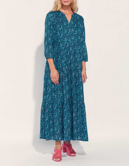 Robe longue imprimée coton bio CATELEYA