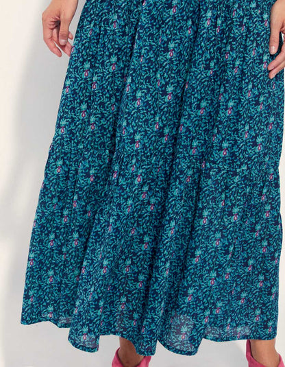 Robe longue imprimée coton bio CATELEYA
